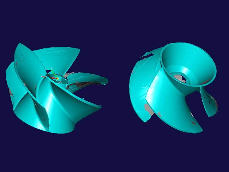 叶轮零件扫描与逆向出图
